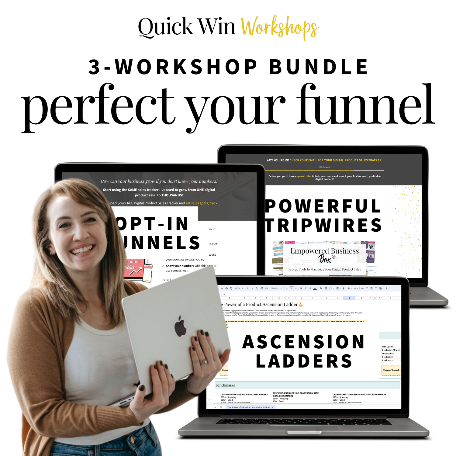 Quick Win Workshop: Perfect Your Funnel 3-Workshop Bundle - Opt-In Funnels, Powerful Tripwires, Digital Product Ascension Ladders