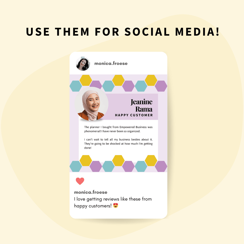 Digital Product Promo Canva Template Pack: Testimonials - Use them for Social Media