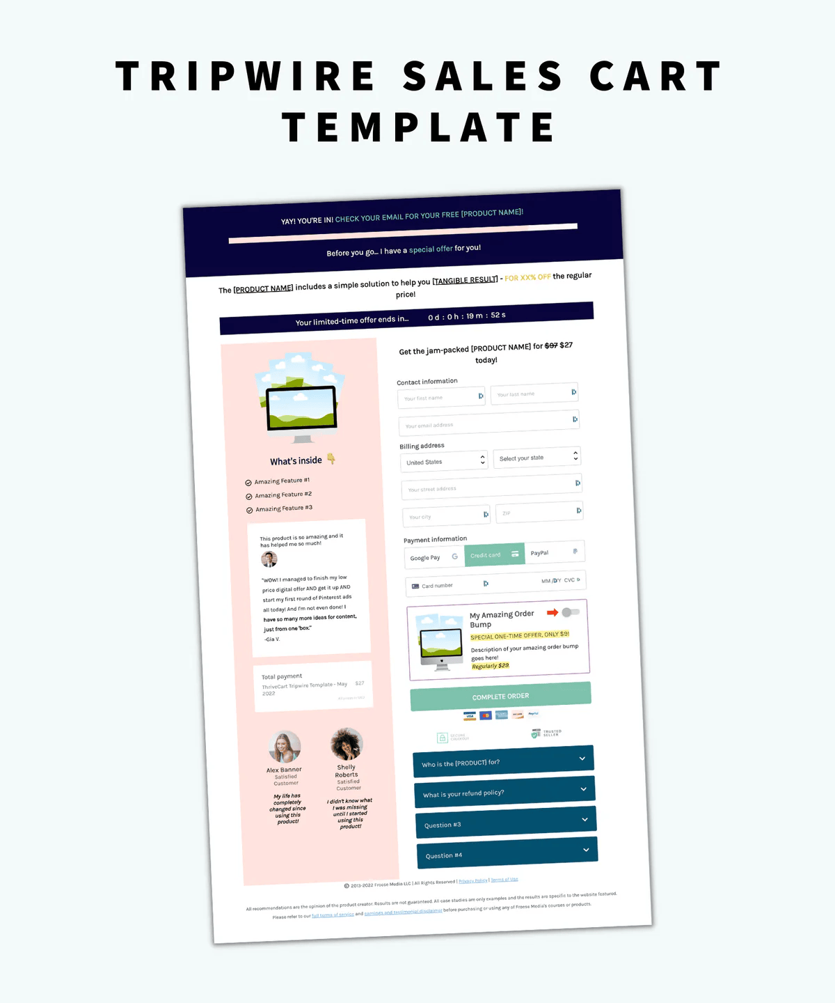ThriveCart Templates - Tripwire Sales Cart