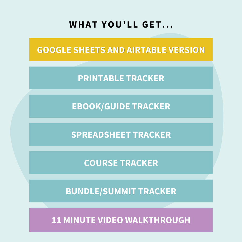 What you'll get in the Your Digital Purchase Log for Tracking Digital Product Purchases