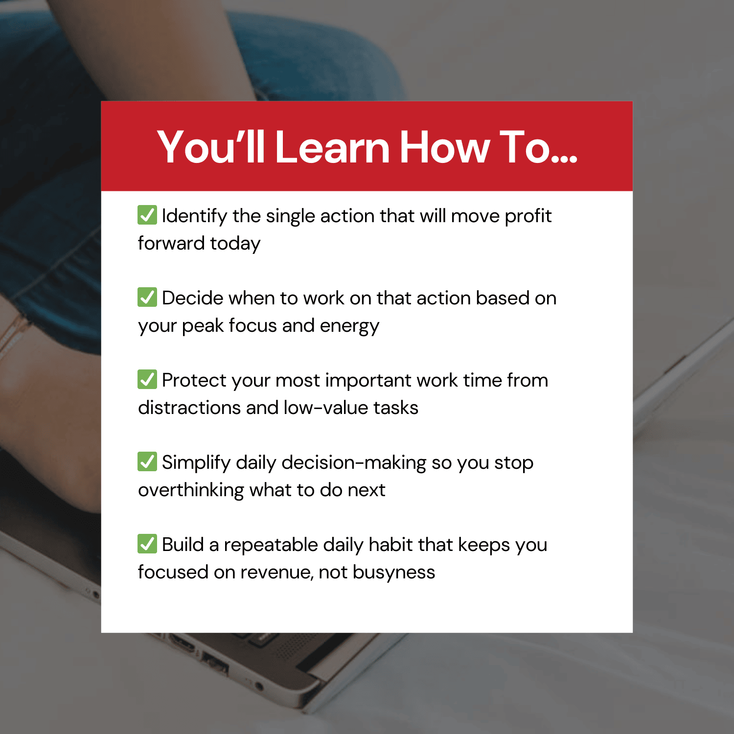 Educational text overlay on a blurred background with a laptop and person sitting.