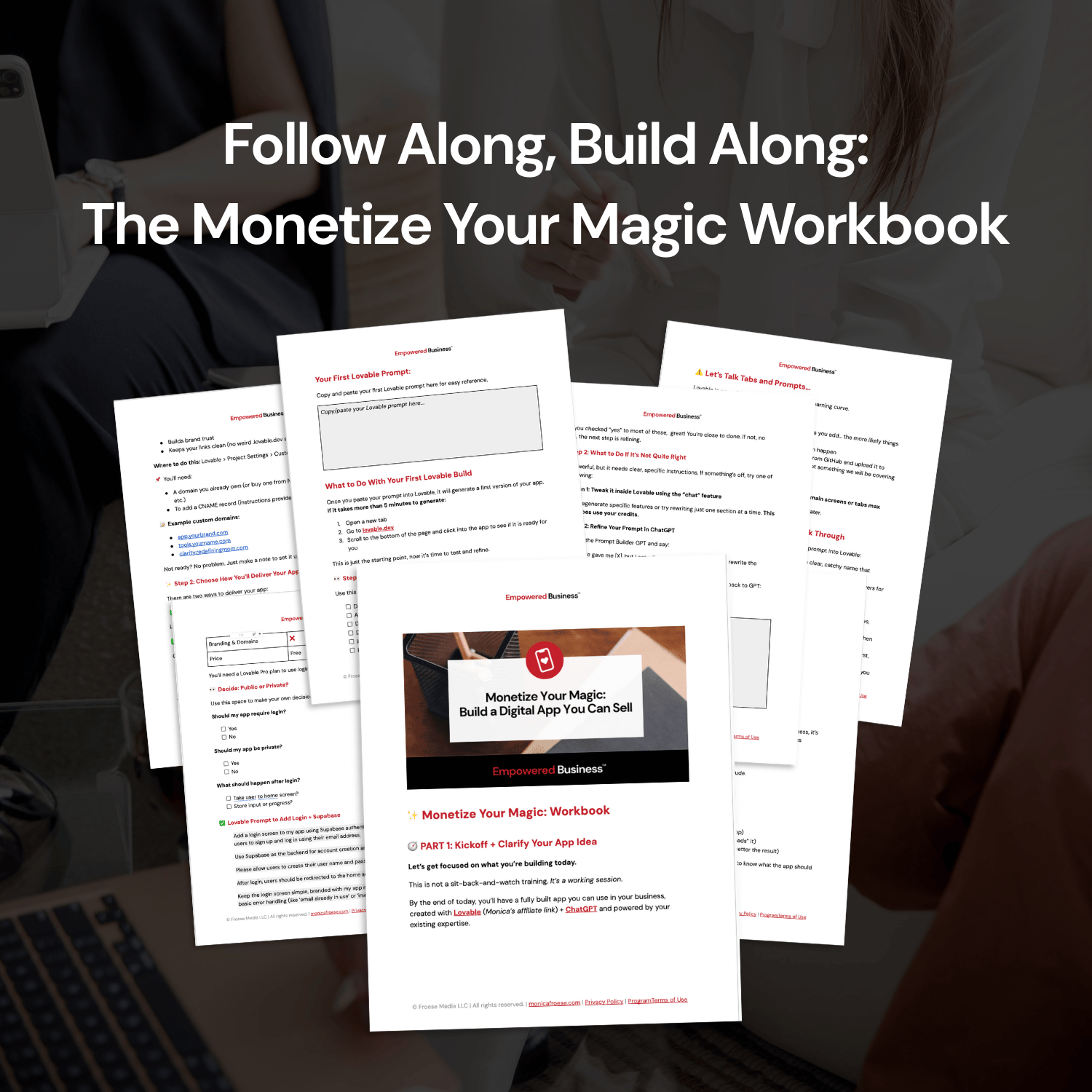 Monetize Your Magic - Follow along, build along: the monetize your magic workbook