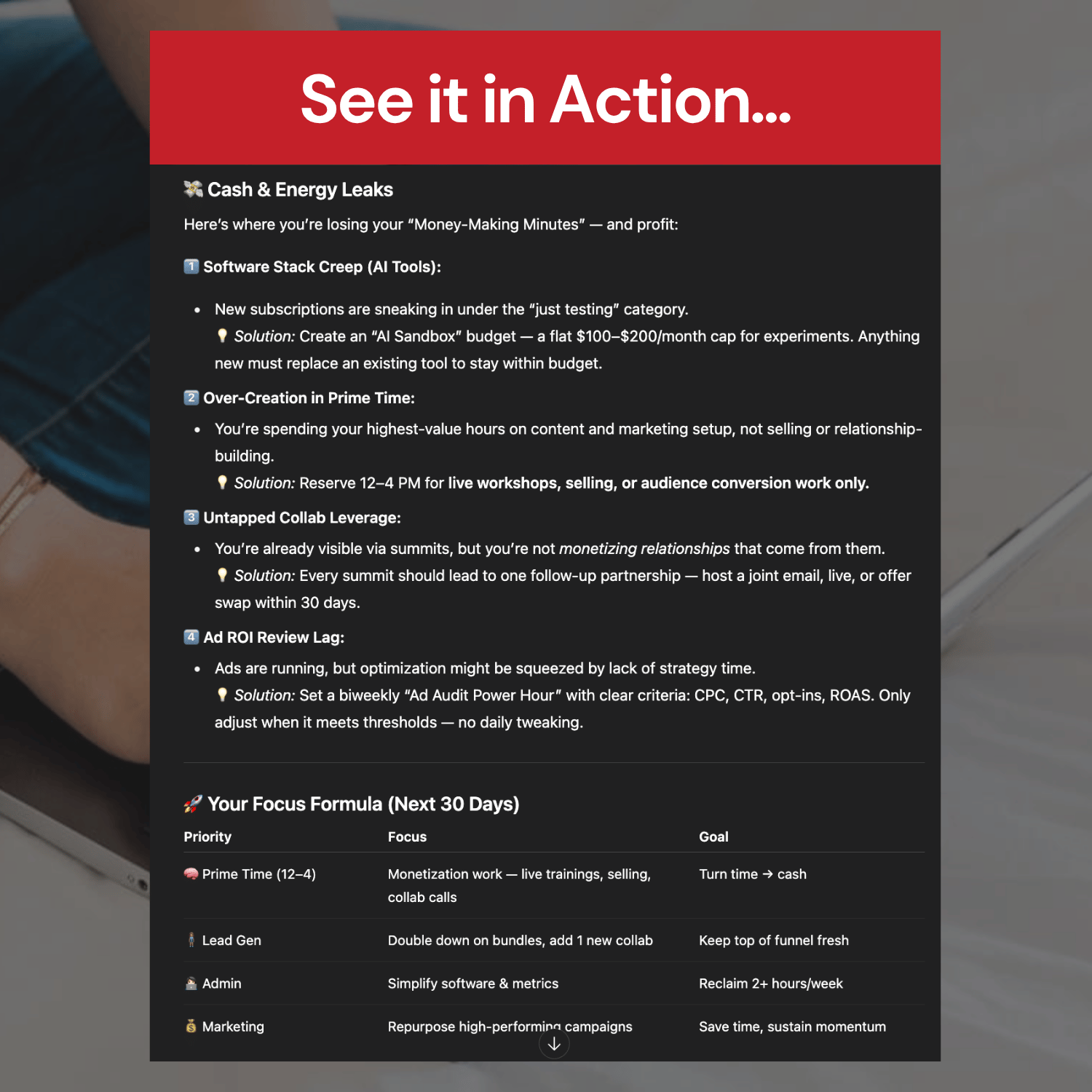 Sheet of paper with text on a blurred background