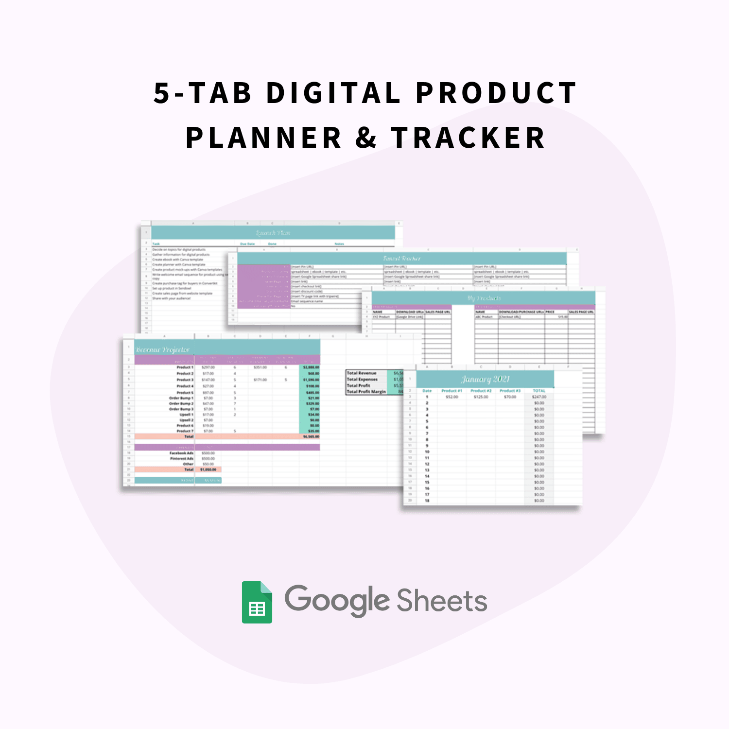 Digital Product Planner and Tracker in the Digital Product Launchpad