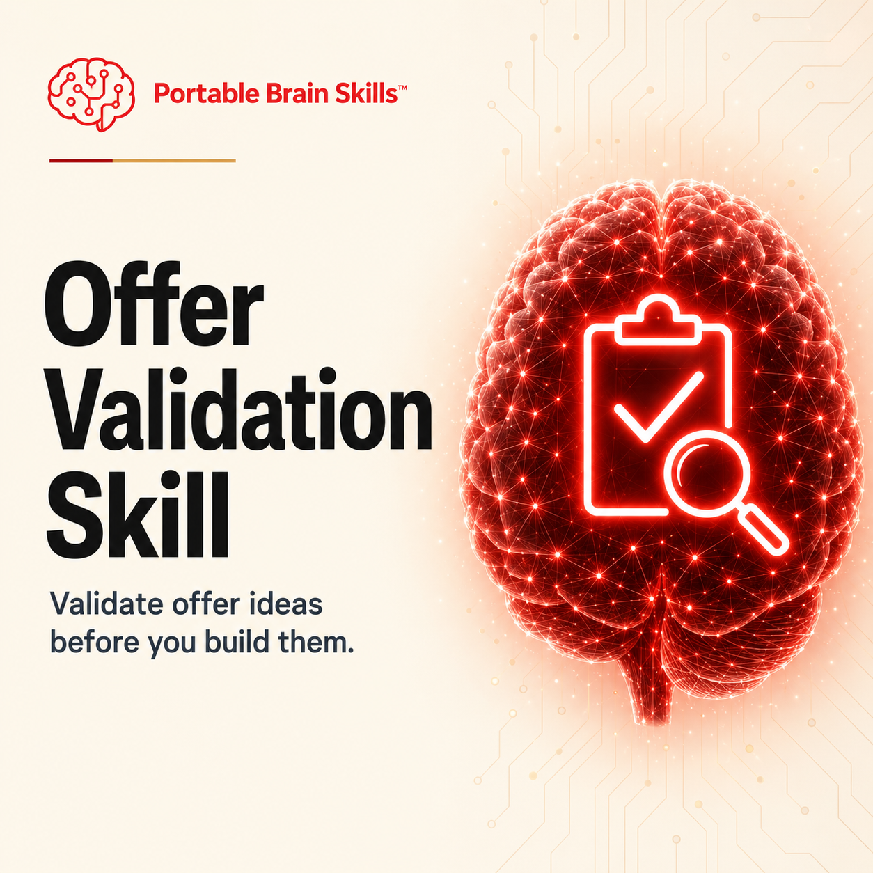 Offer Validation Skill mockup
