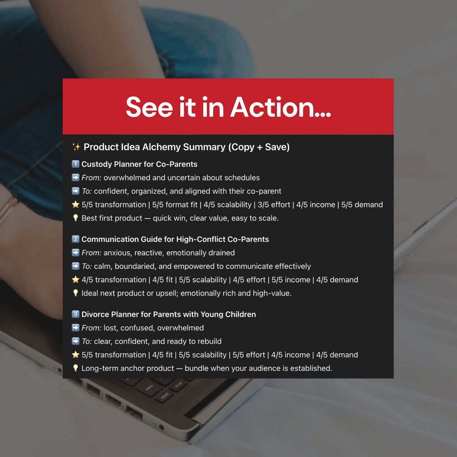 Product Idea Alchemy GPT - See it in action - Product Idea Alchemy Summary