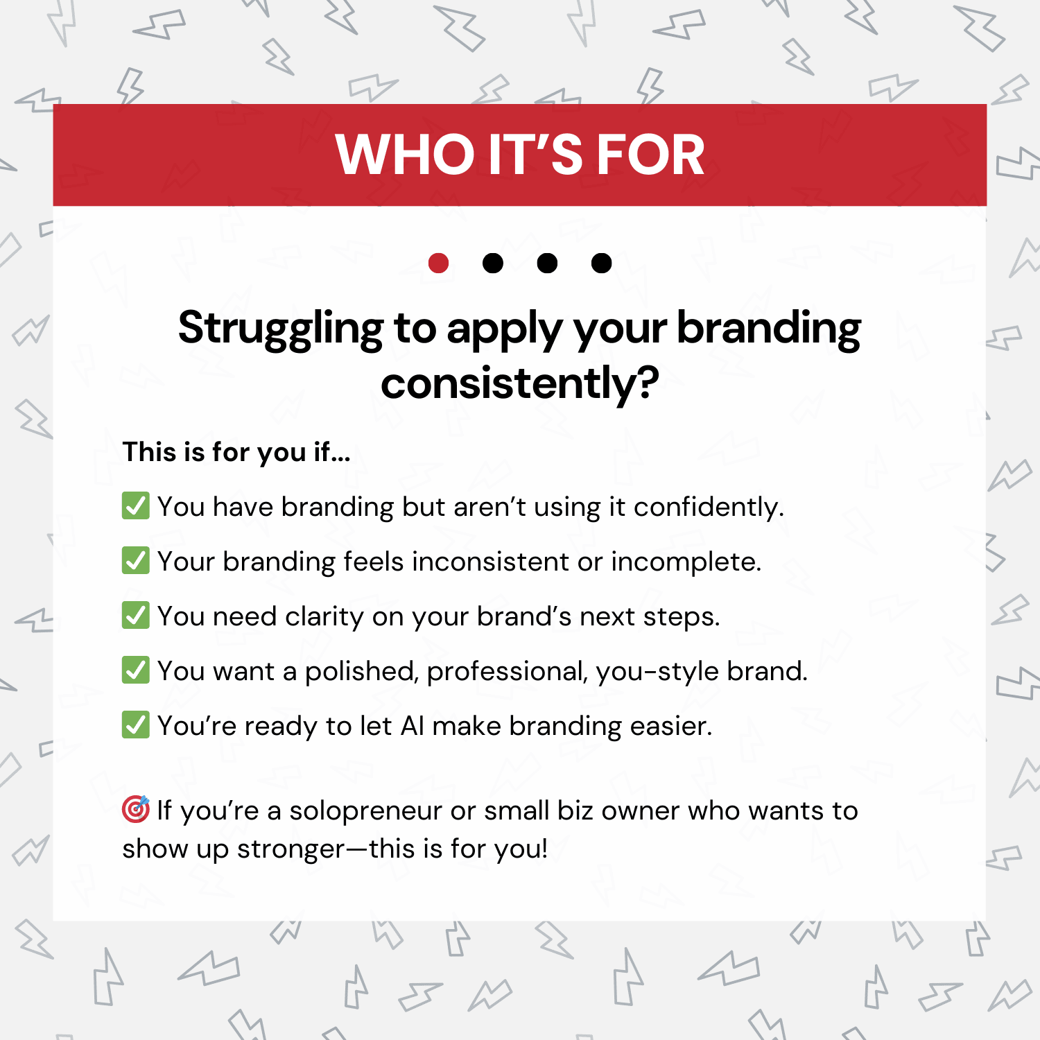 Quick Win Workshop: Brand Glow-Up - Who it's for