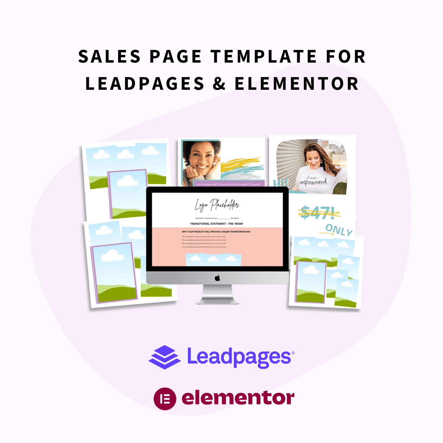 Sales Page Templates in the Digital Product Launchpad - Leadpages and Elementor