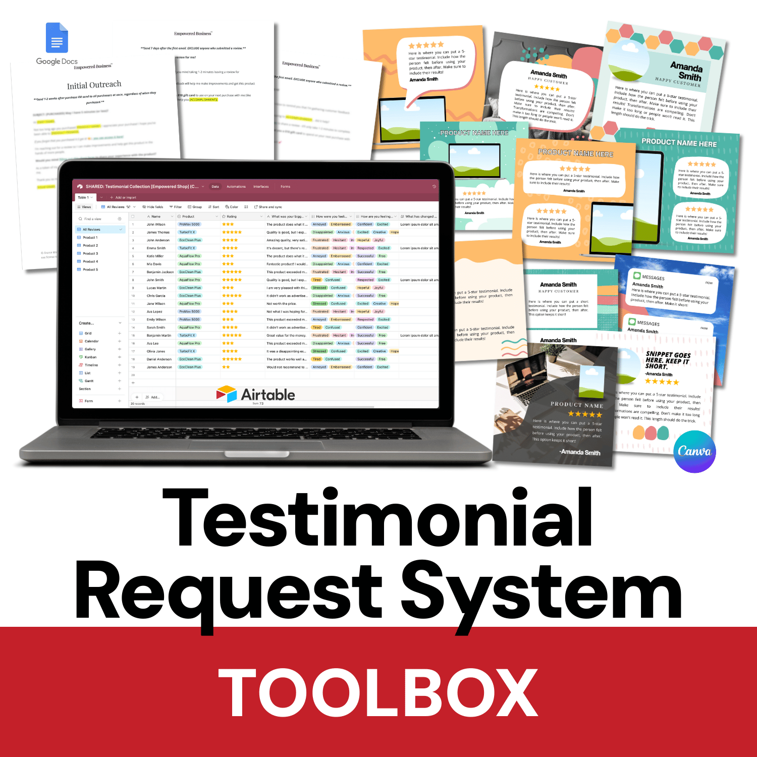 Testimonial Request System Toolbox - main
