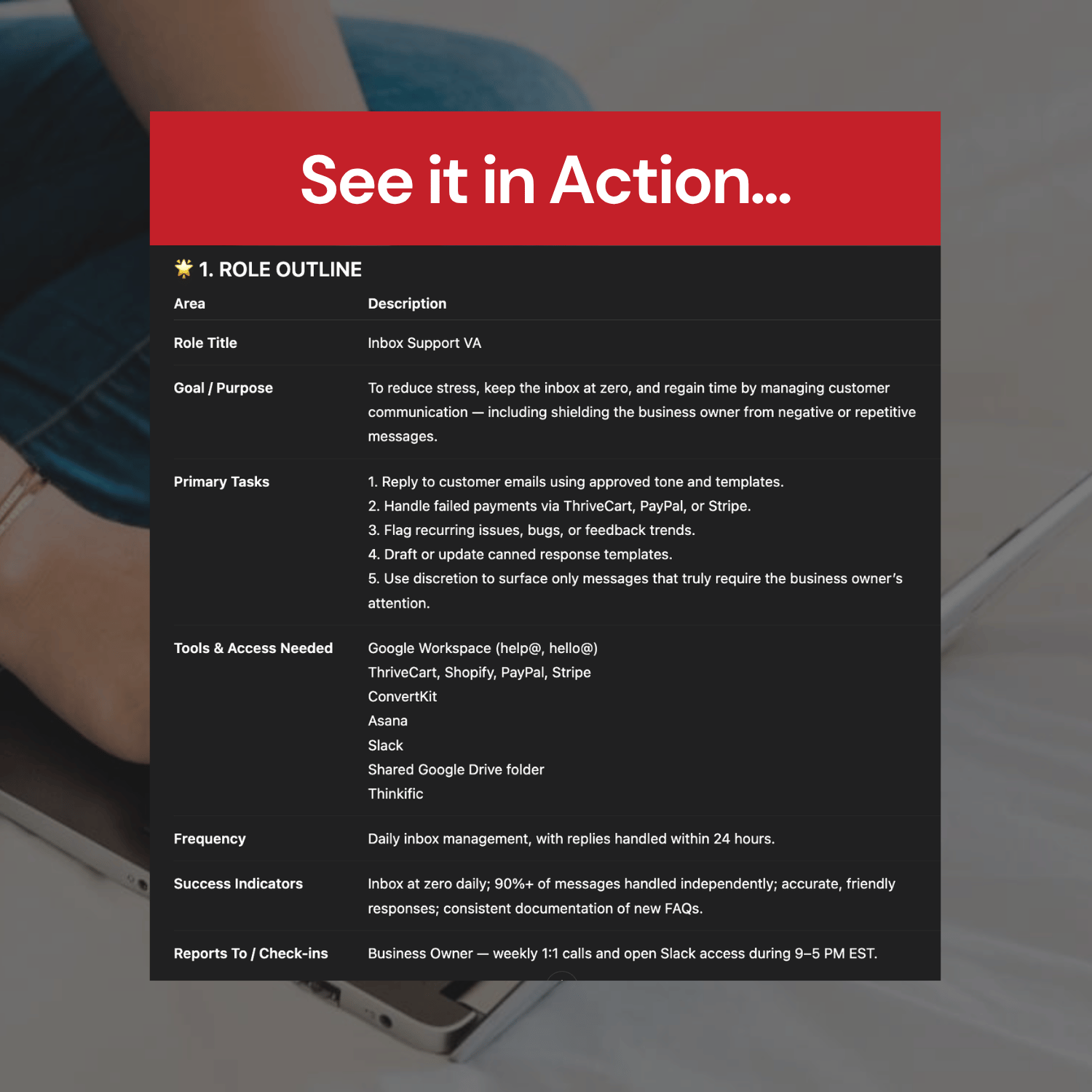 VA Prep Potion GPT - See it in action - Role Outline