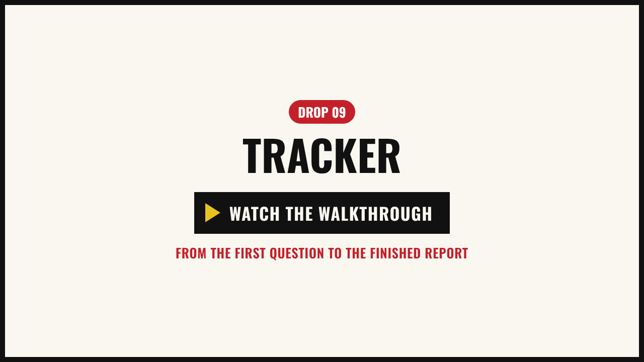 Walkthrough video: the example tracker, from the first click to the personal report