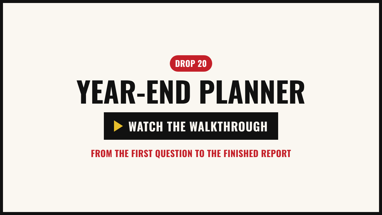 Walkthrough video: the example planner, from the first sentence to the personal report