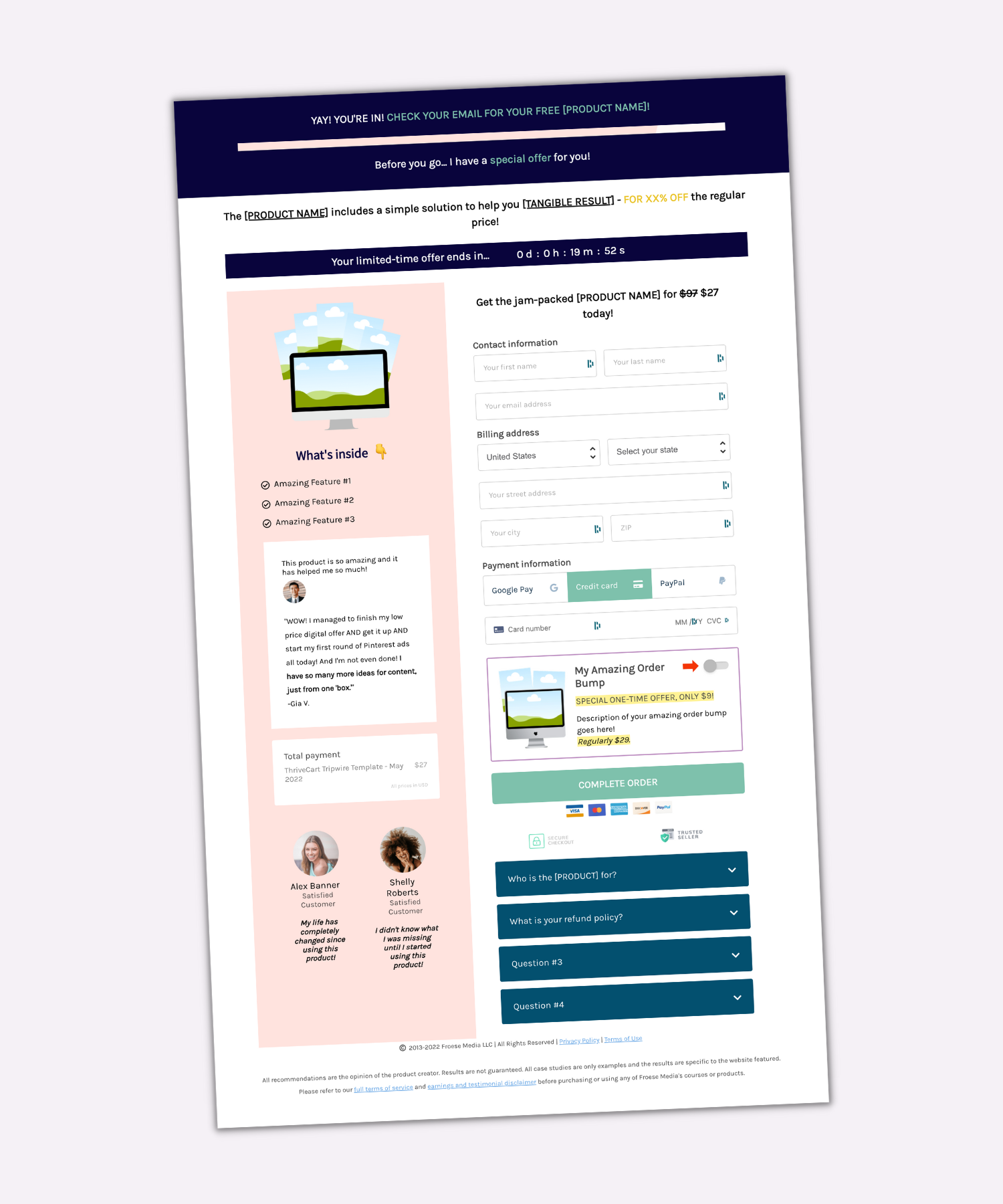 Tripwire Checkout Cart ThriveCart Template