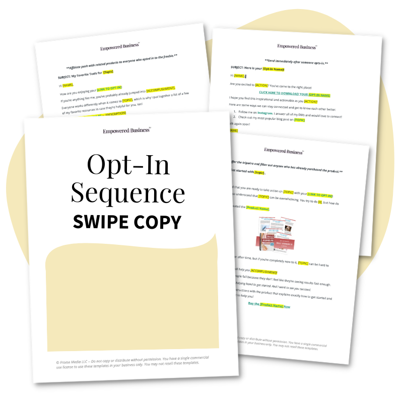 Opt-In Nurture Sequence Email Swipe Copy