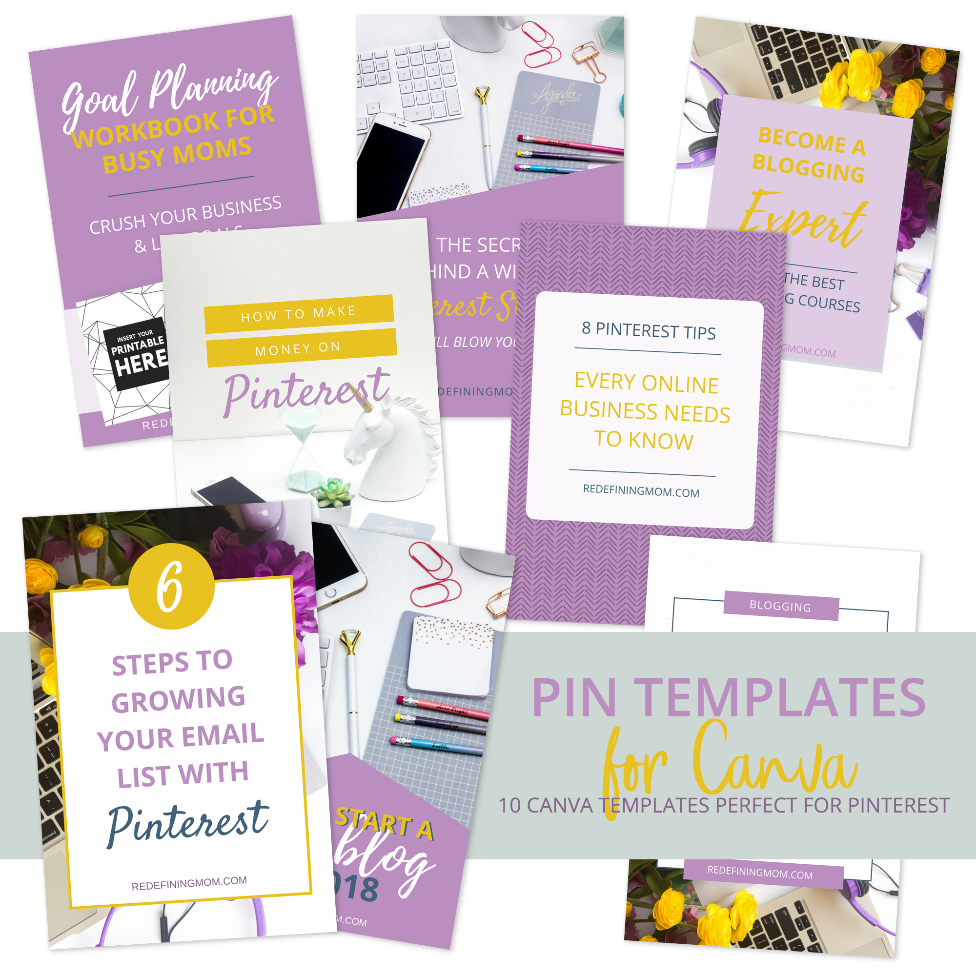 10-Pack Canva Pinterest Templates