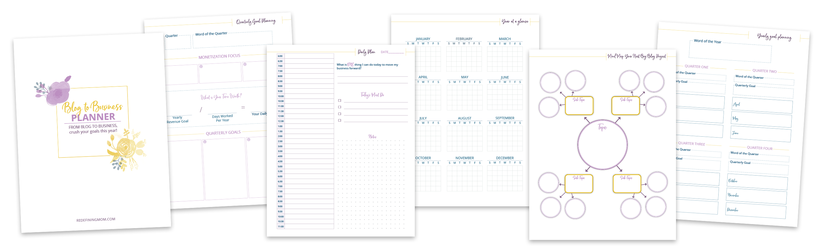 Undated Blog Planner