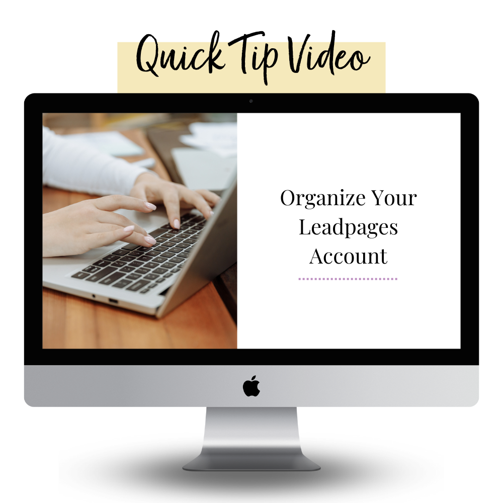 imac mockup with text organize your leadpaged account