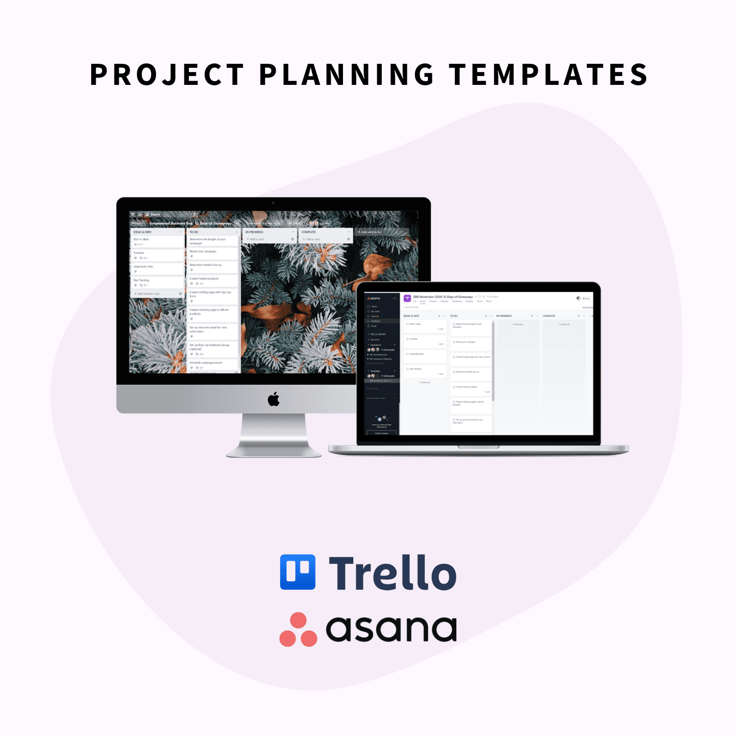 12 Days of Giveaways toolbox project planning templates in trello or asana