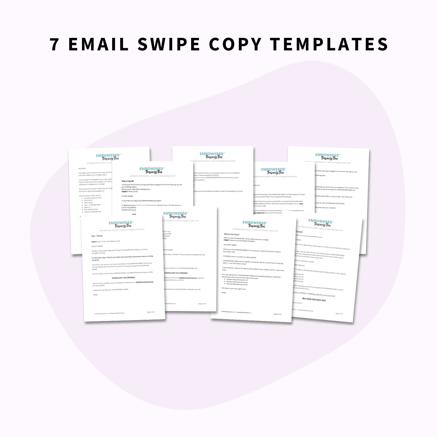 12 Days of Giveaways toolbox email swipe copy templates