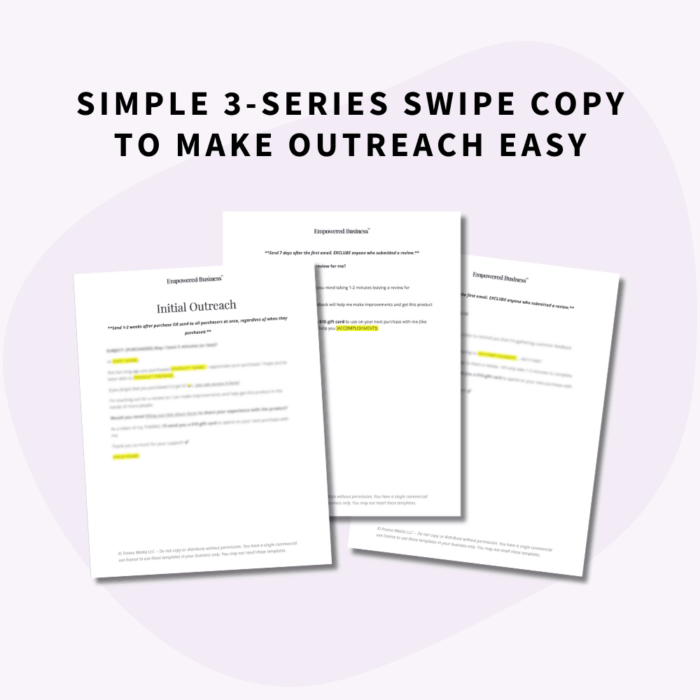 Email Swipe Copy in the Testimonial Collection Mini Kit from the Empowered Shop