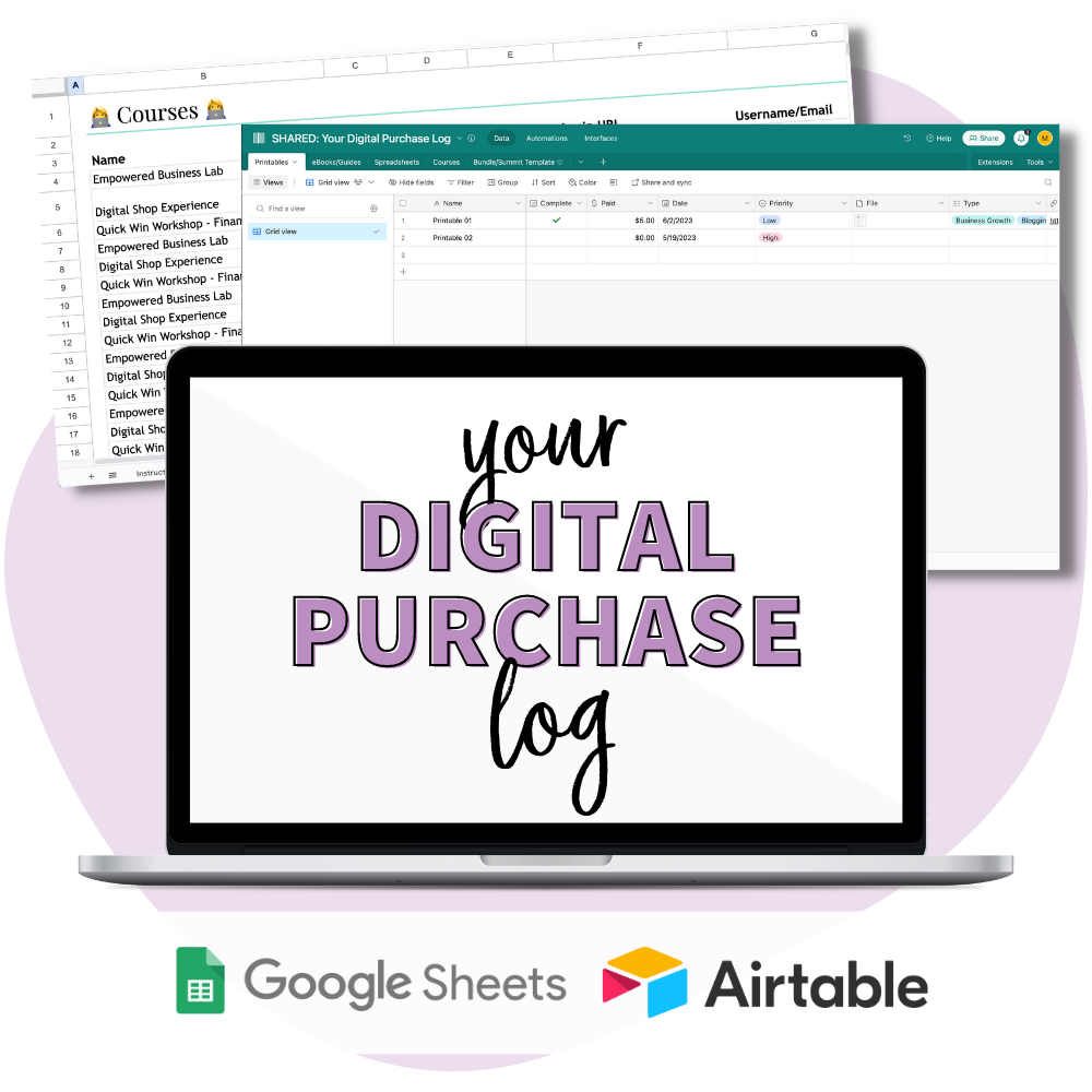 Your Digital Purchase Log