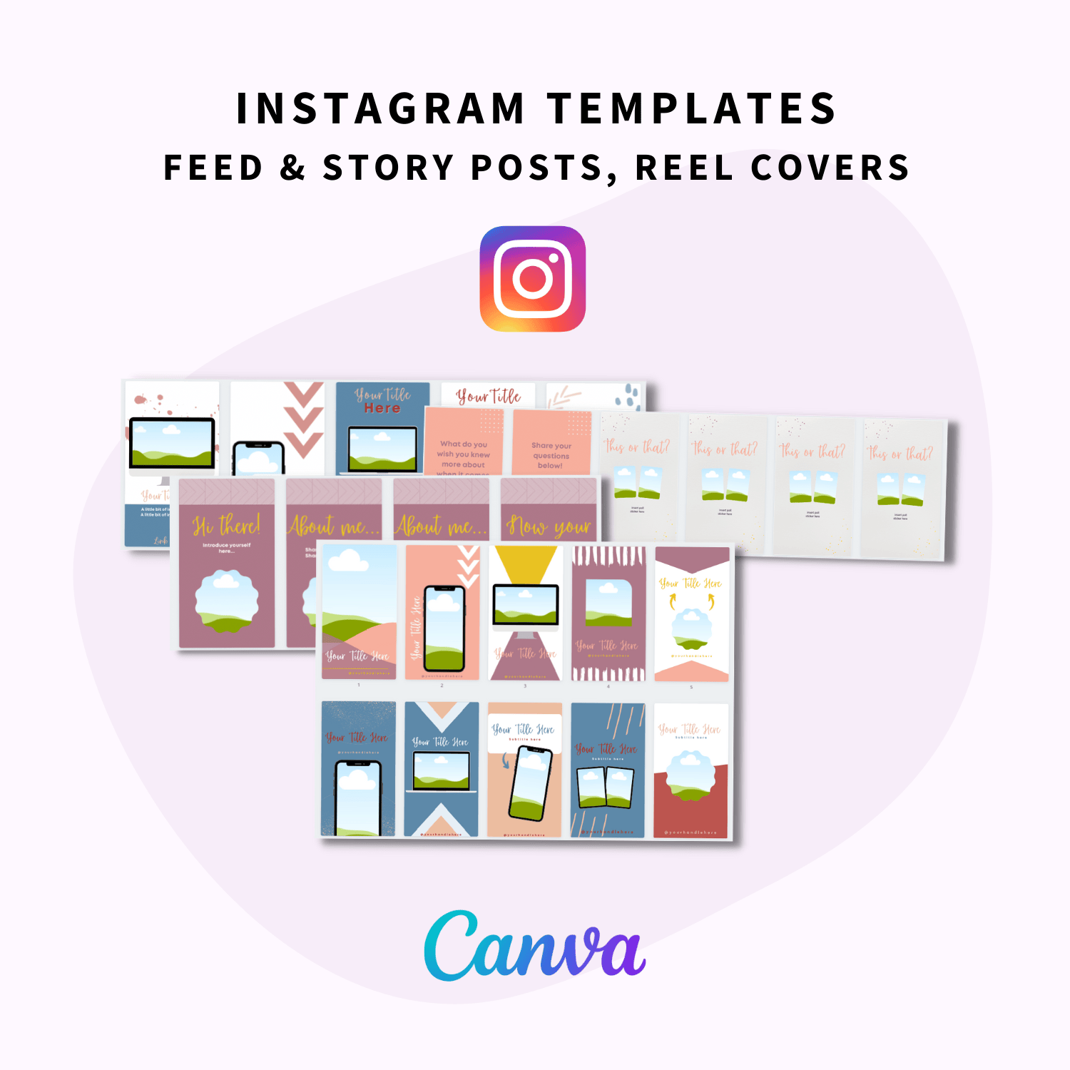 Instagram templates in the Social Media Super Bundle Toolbox