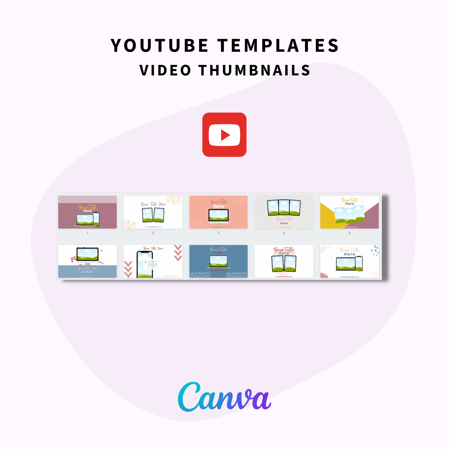 YouTube templates in the Social Media Super Bundle Toolbox