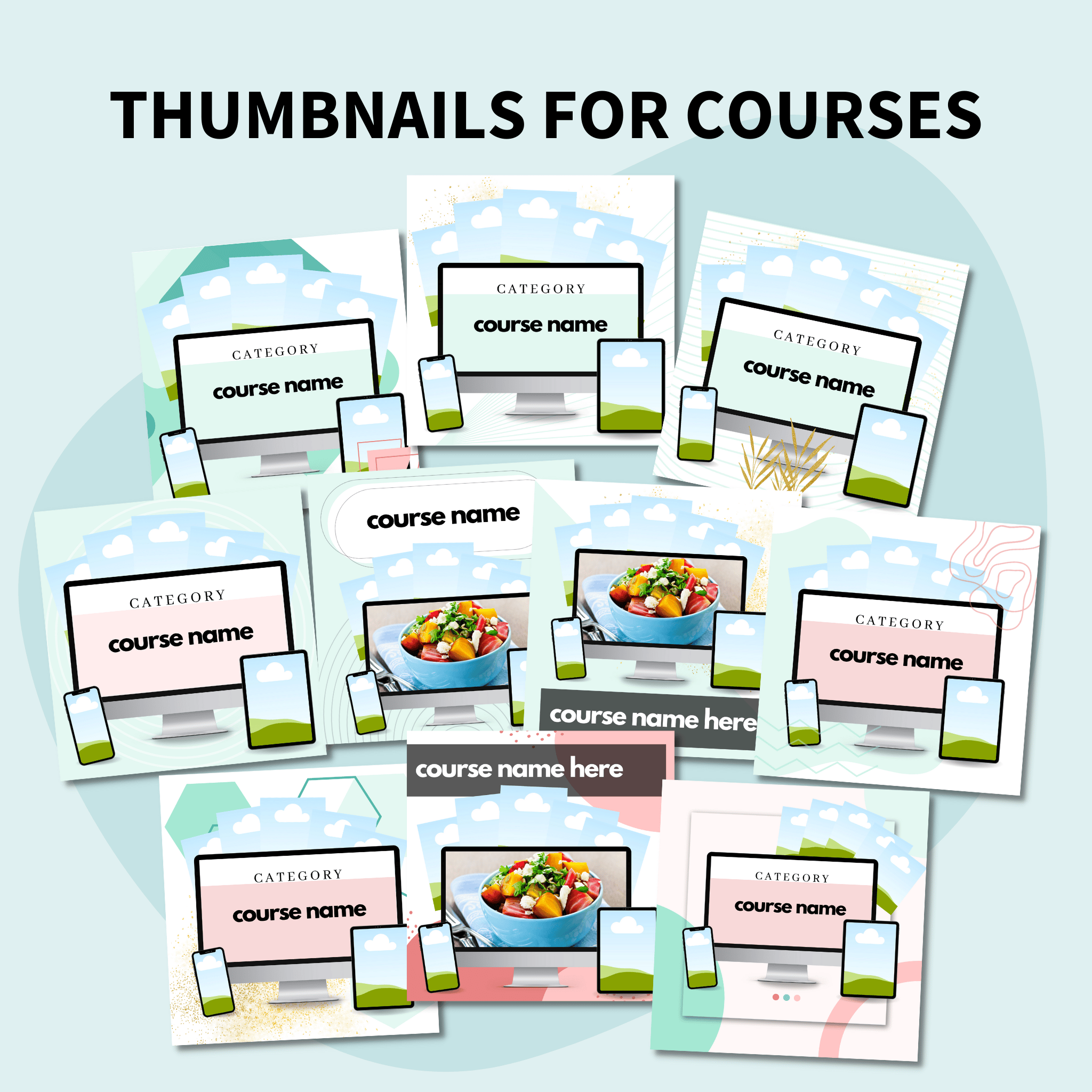 Shopify product listing thumbnail templates for digital courses