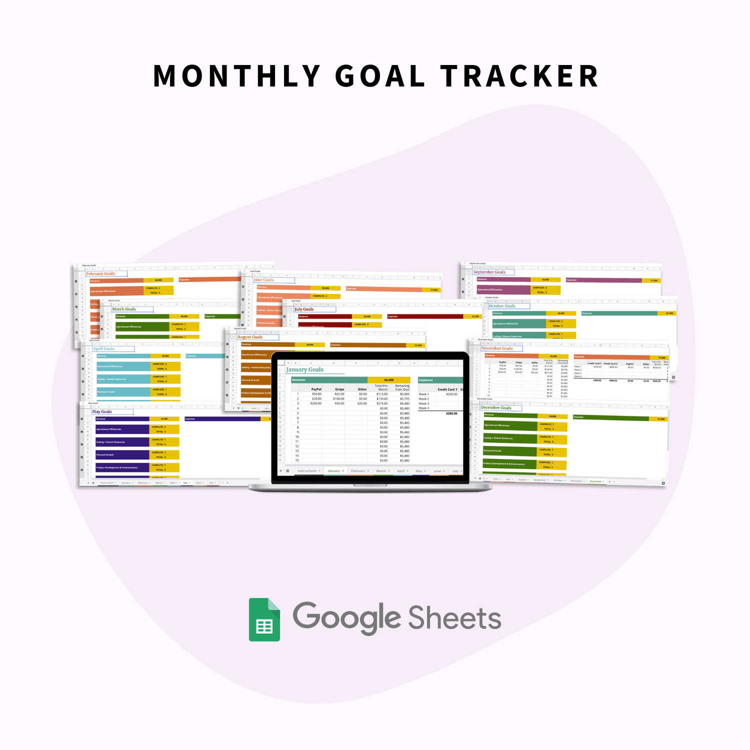 monthly goal tracker in the CEO Starter Kit Toolbox