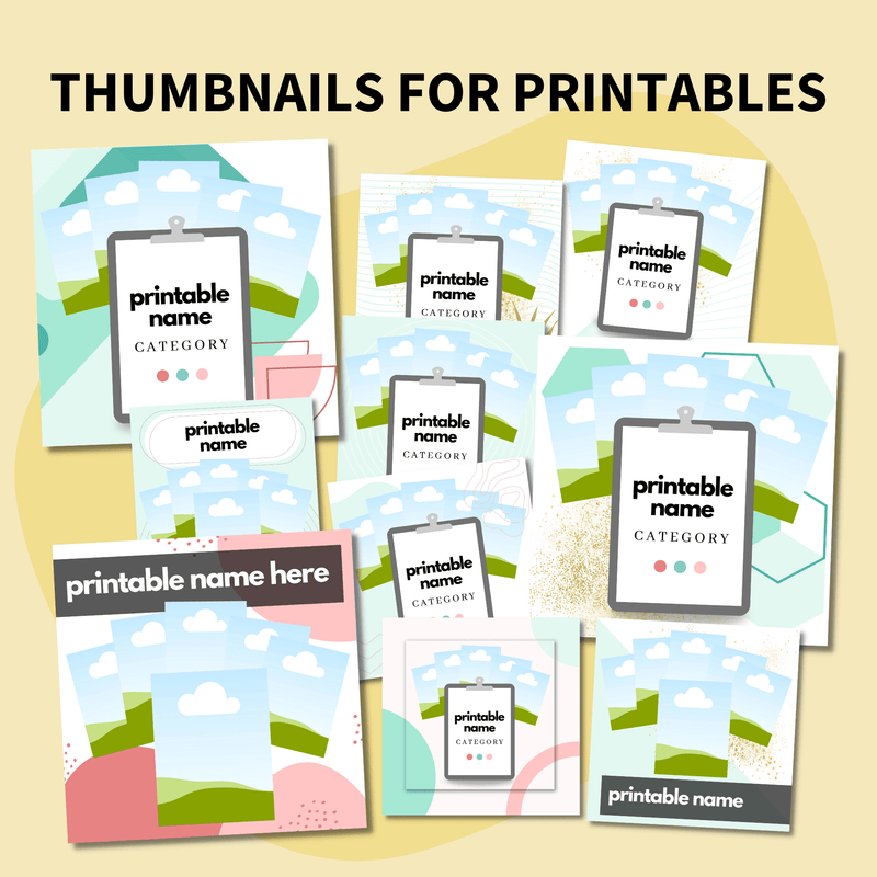 Shopify product listing thumbnail templates for printables