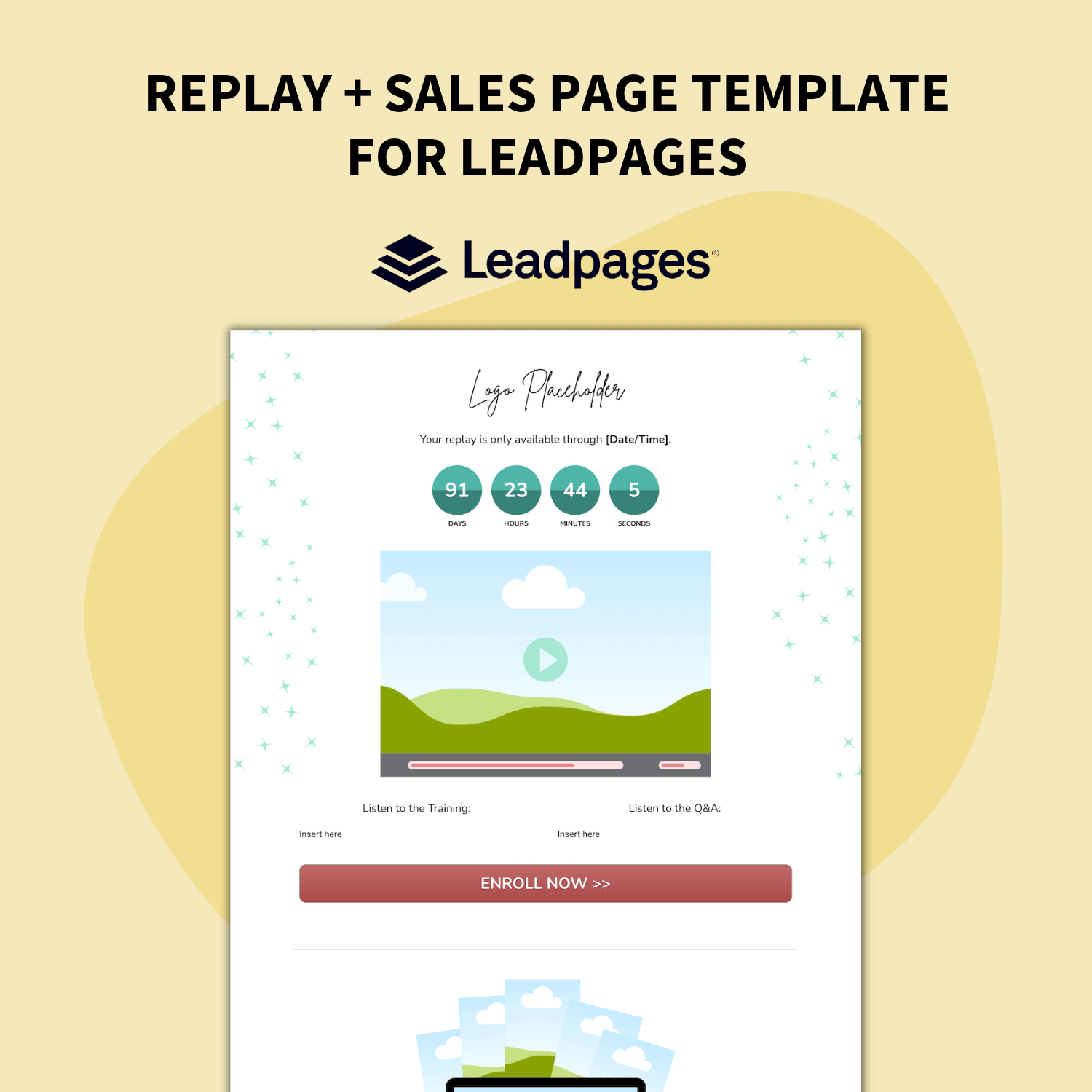 Ultimate Live Launch Toolkit Leadpages Template for Replay and Sales Page