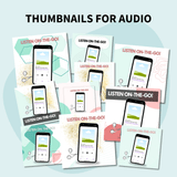 Shopify product listing thumbnail templates for audio content and podcast feeds