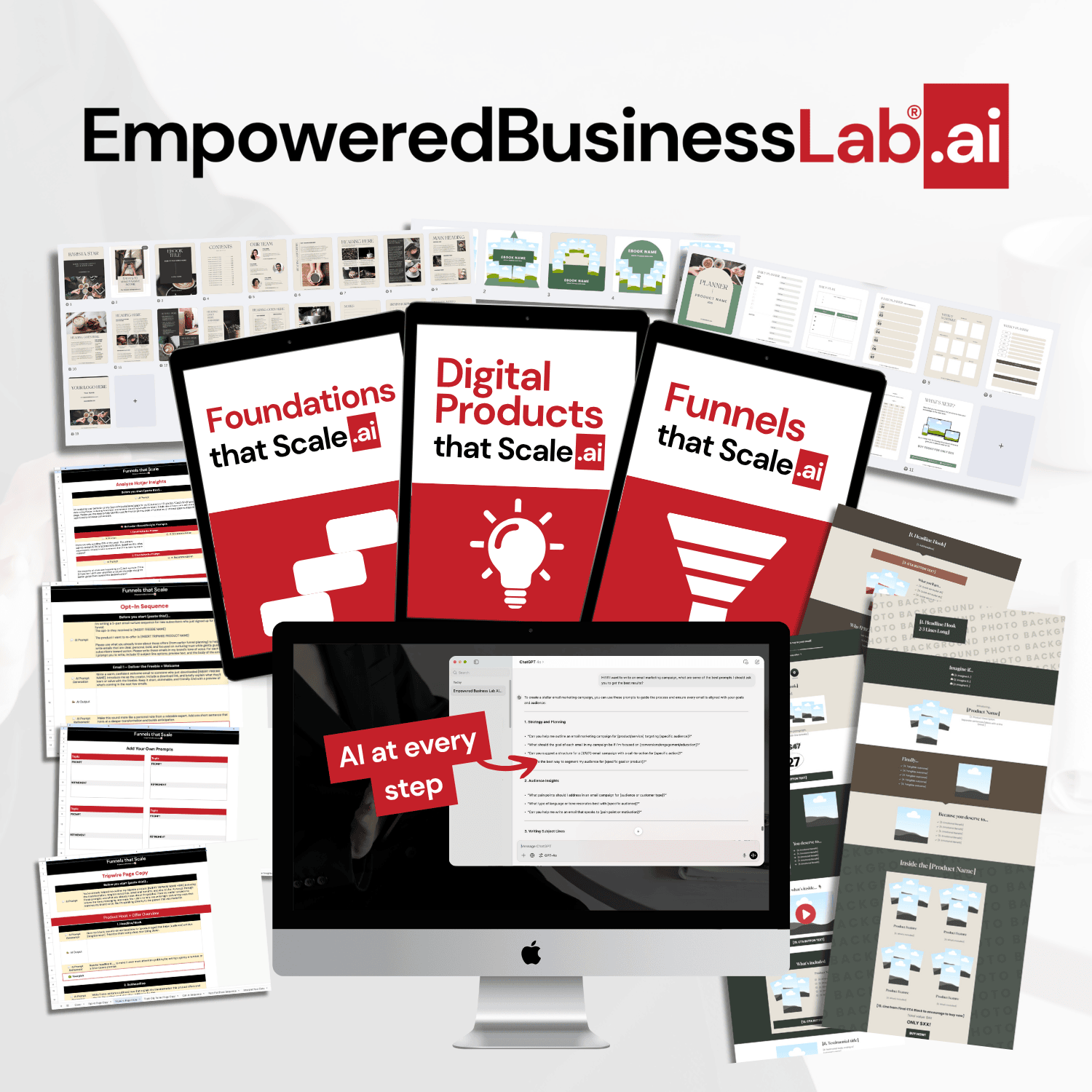 Empowered Business Lab® AI mockup Use AI to create and sell digital content with ease.