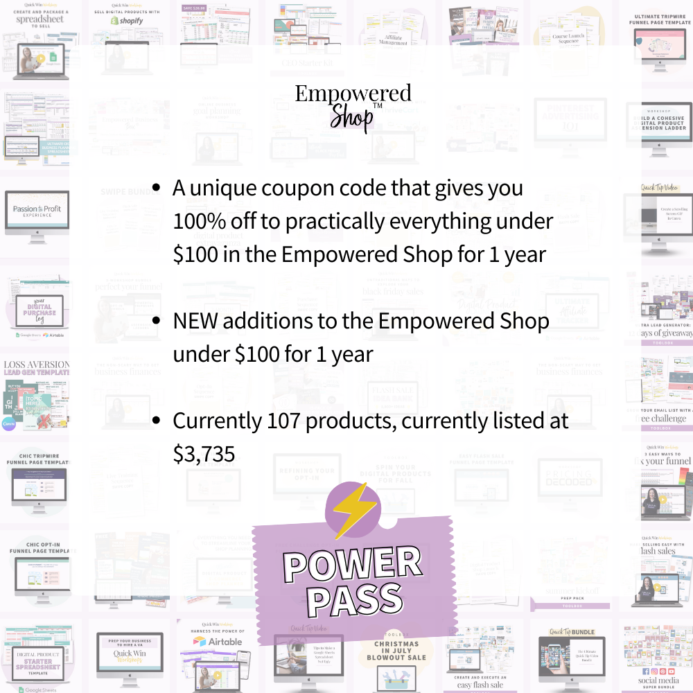 Empowered Shop PowerPass What's Included