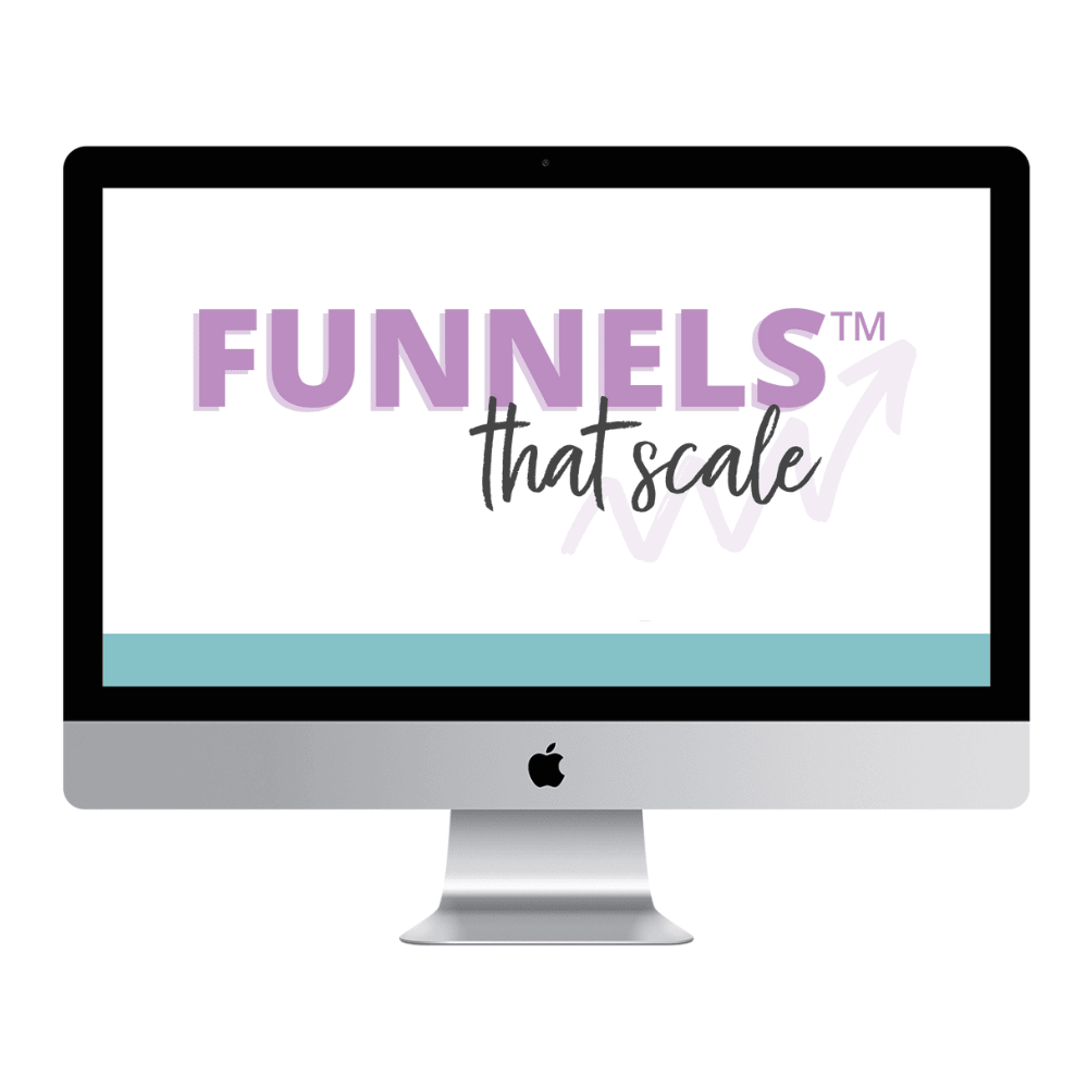 Funnels that Scale imac mockup learn how to sell digital products with a high-converting sales funnel