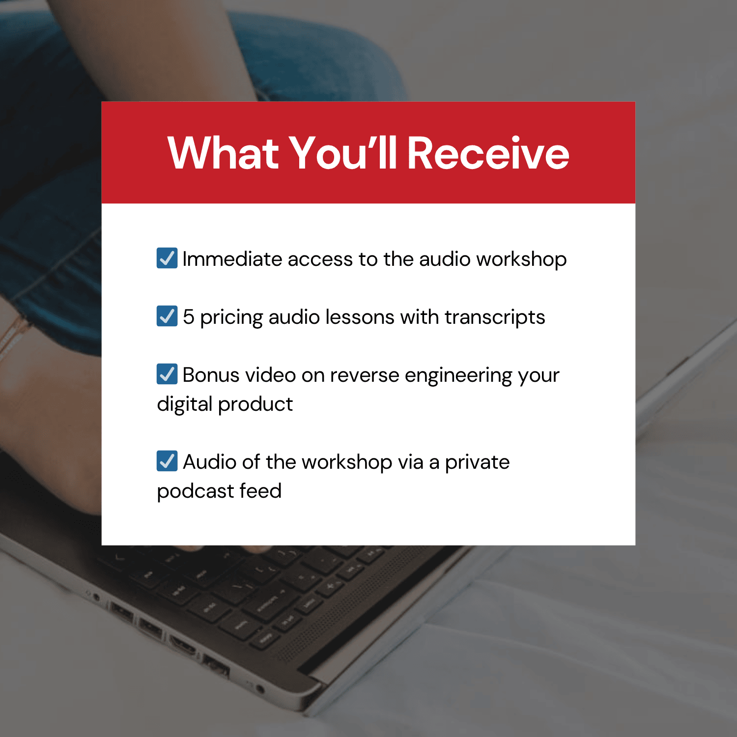 Pricing Decoded Audio Workshop what you'll receive