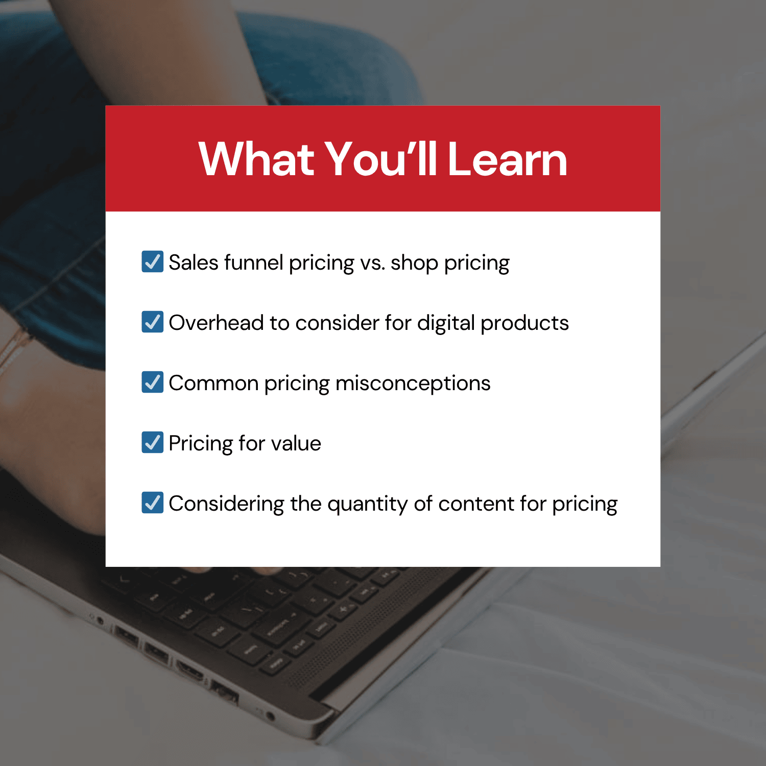 Pricing Decoded Audio Workshop what you'll learn