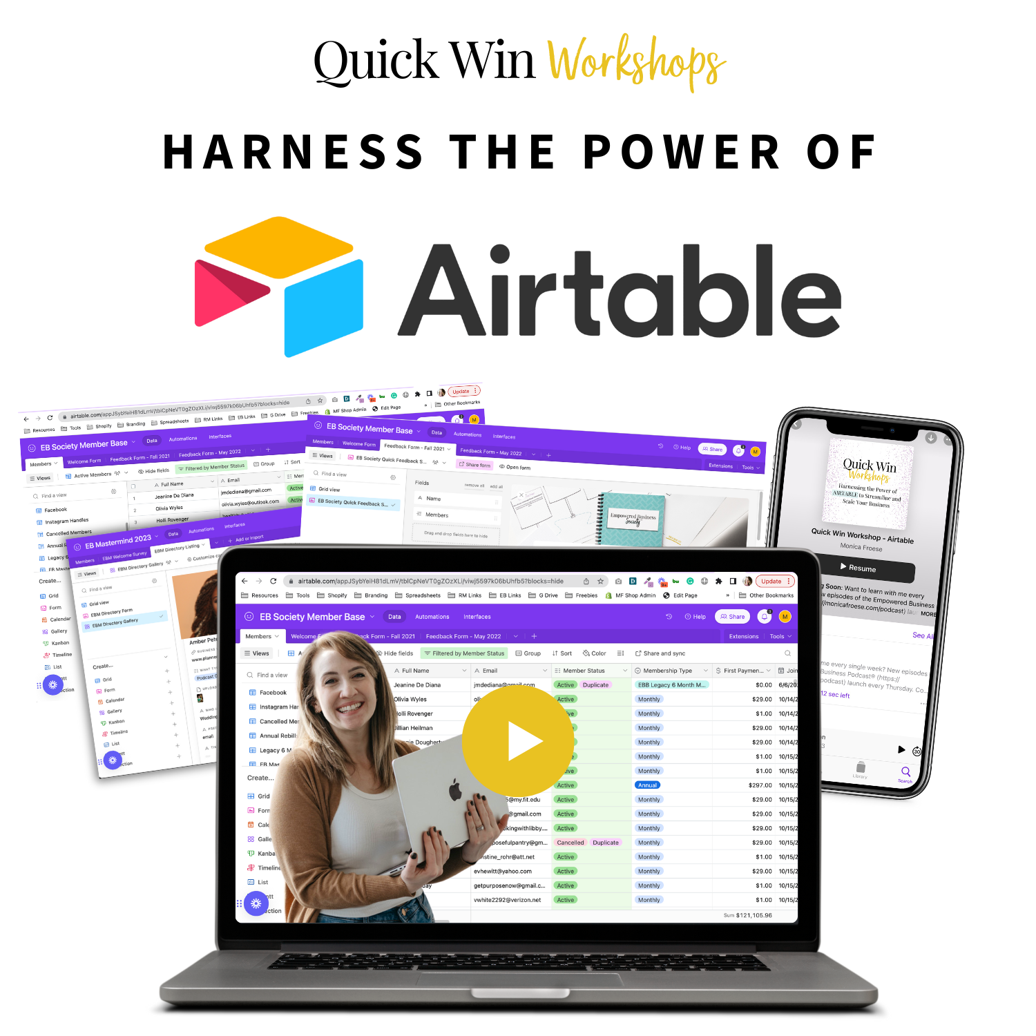Learn how to harness the power of airtable in this action-packed 90-minute workshop!