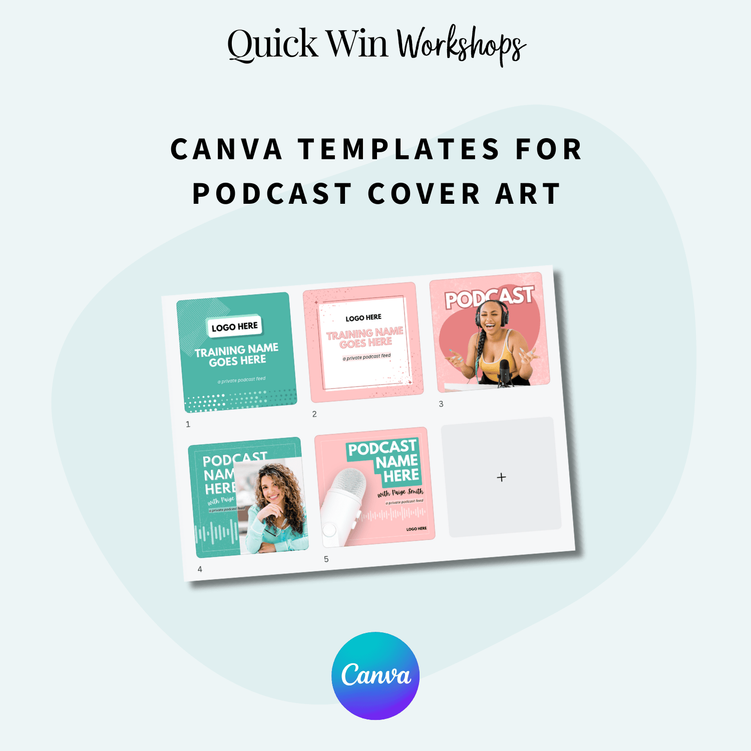 QWW Private Podcasts - Canva Templates for Podcast Cover Art