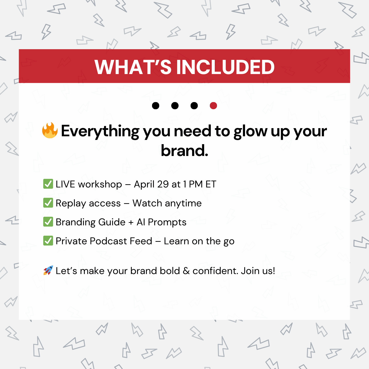 Quick Win Workshop: Brand Glow-Up - what's included