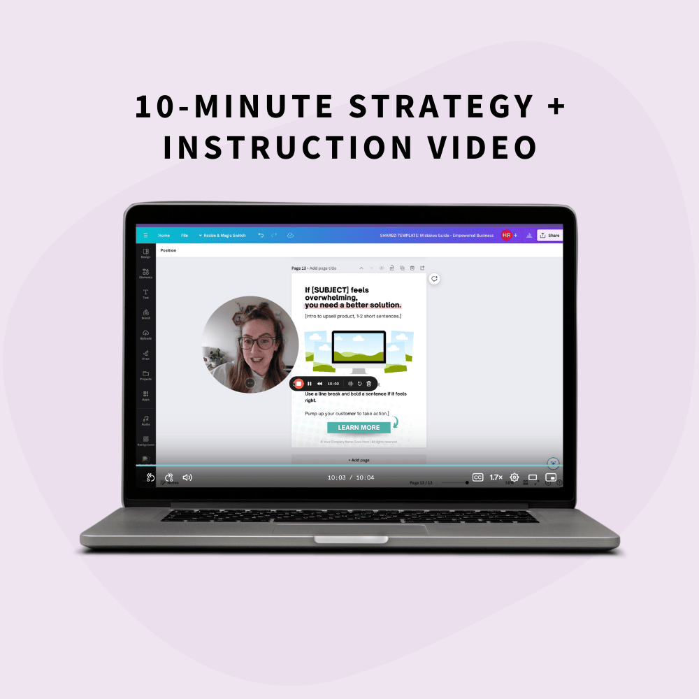 10-Minute Strategy and Instruction Video with the Loss Aversion Lead Gen Canva Template