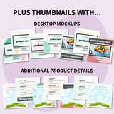 Shopify product listing thumbnail templates for desktop mockups and additional product details