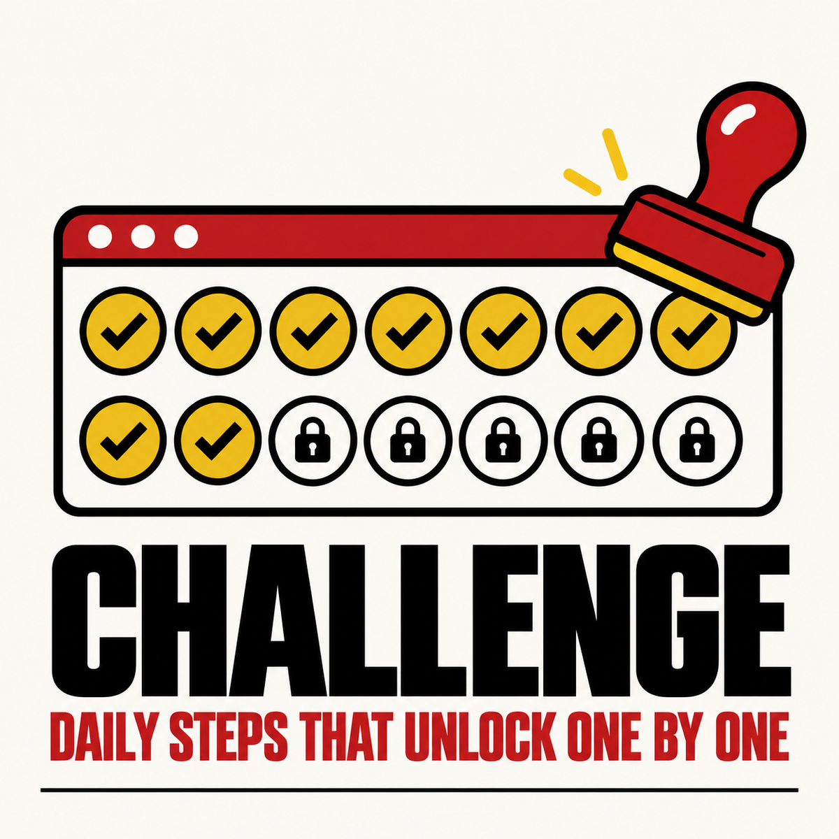 Challenge: a day-by-day challenge with a stamp card and a finish certificate
