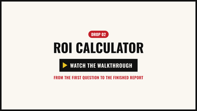 Walkthrough video: the example ROI calculator, from the first click to the personal report