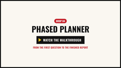 Walkthrough video: the example phased planner, from the first click to the personal plan