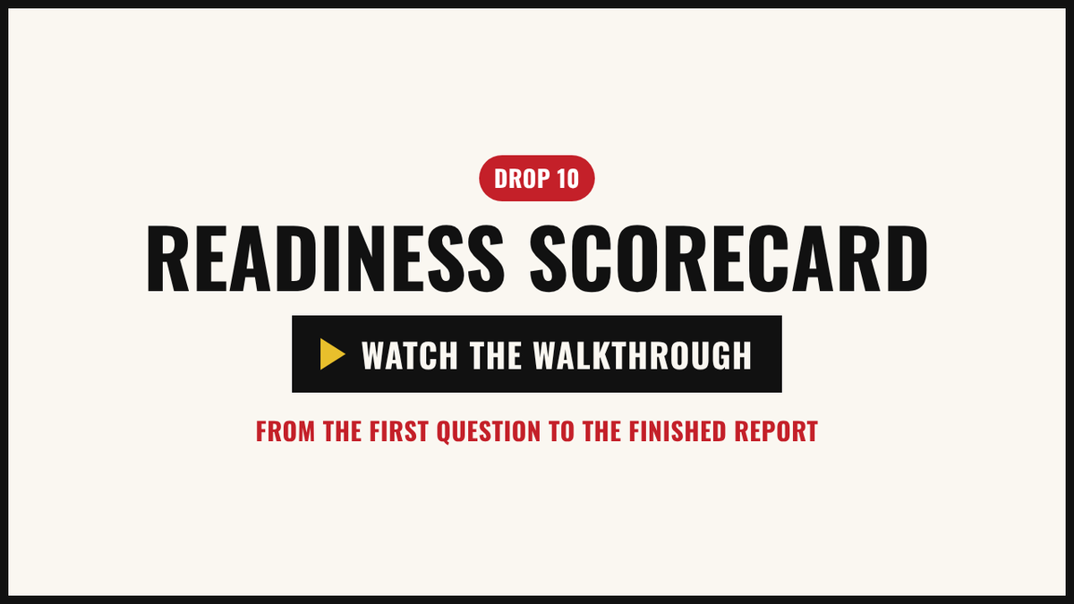 Walkthrough video: the example scorecard, from the first slider to the personal report