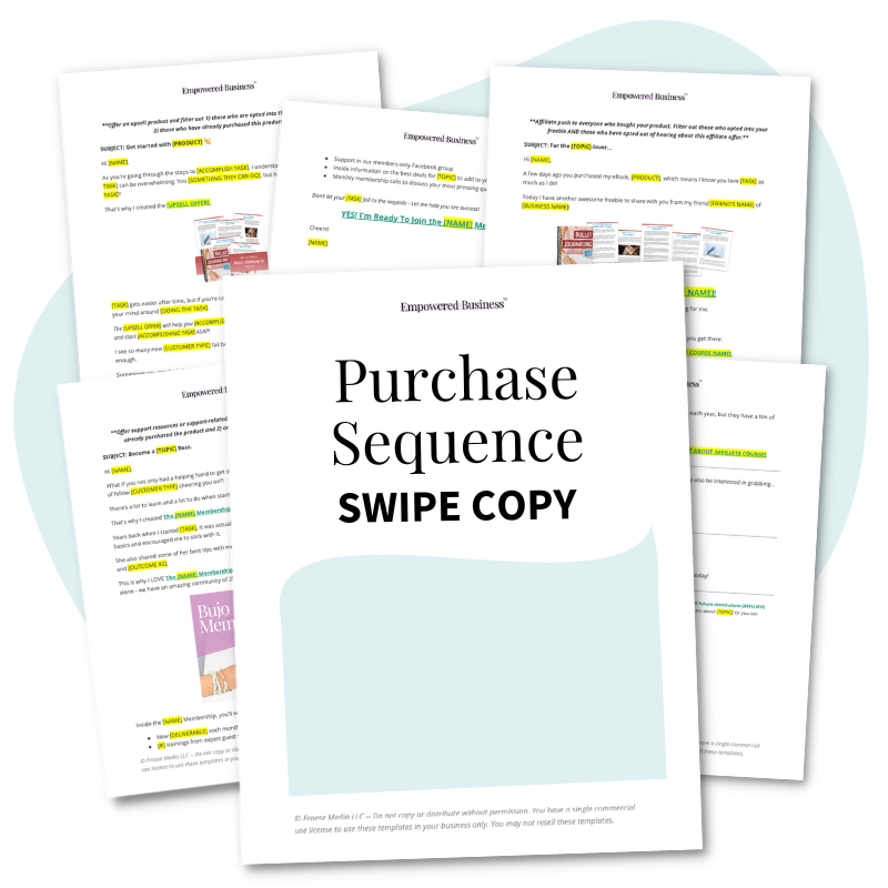 Purchase Nurture Sequence Email Swipe Copy