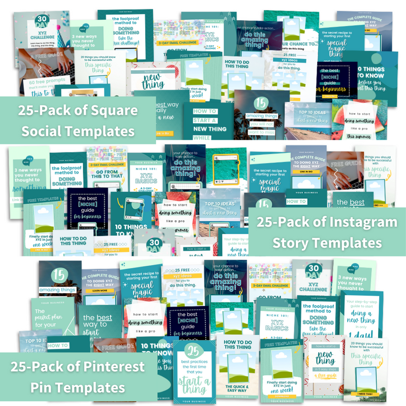 75-Pack of Social Graphics for Summer