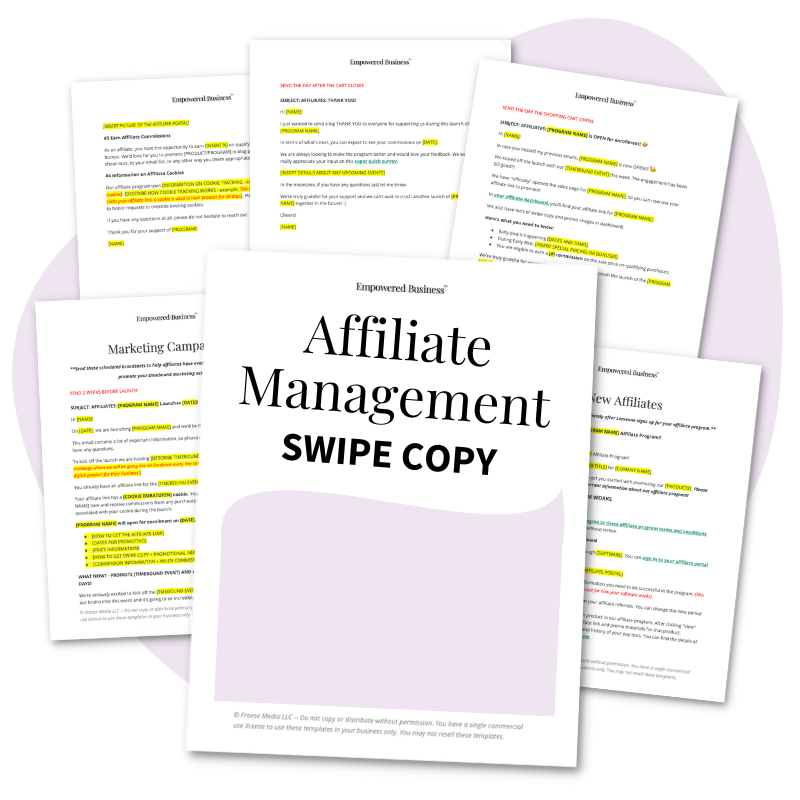 Affiliate Management Email Swipe Copy