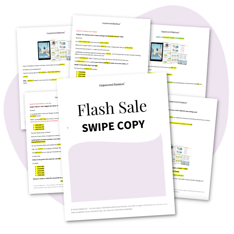 Flash Sale Email Swipe Copy